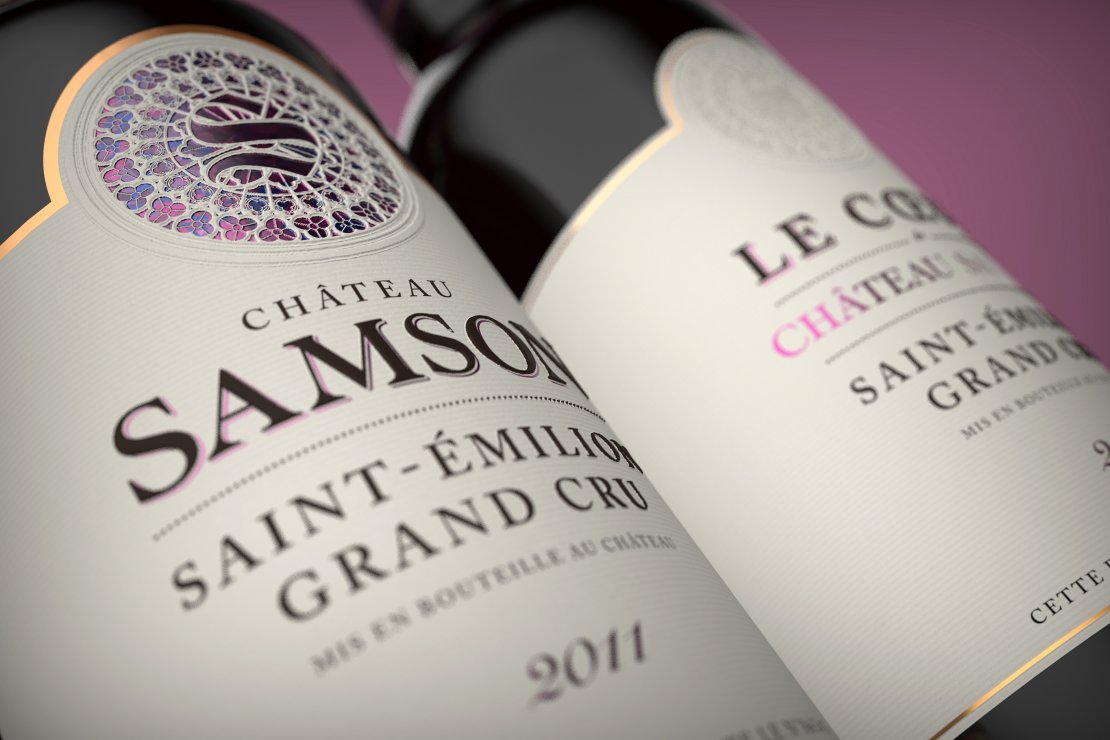Château Samson bouteilles closeup
